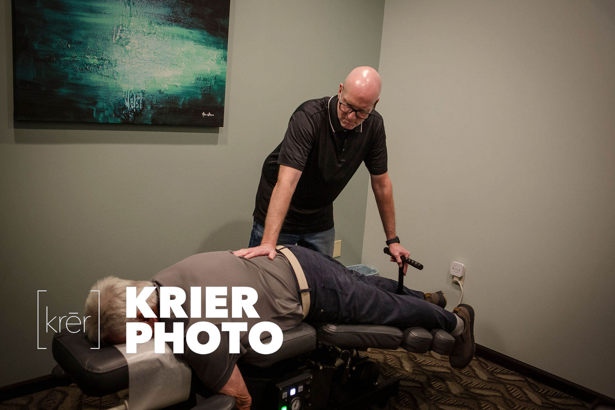 Chiropractic adjustment table used for patient care at Frankum Chiropractic